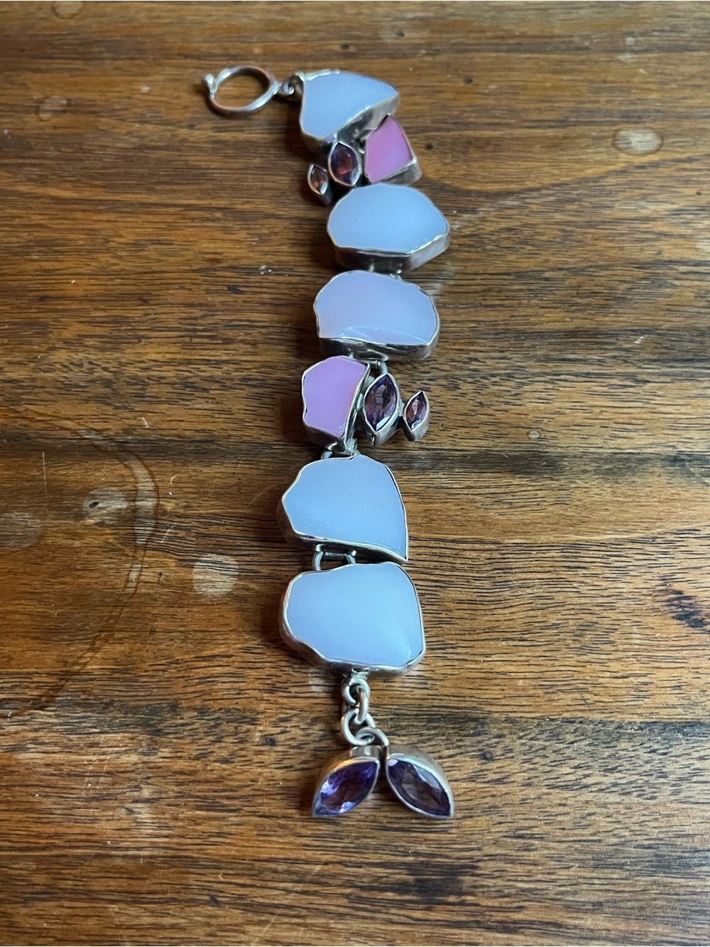 The Dreamer-Margaret Thurman Bracelet- Blue and Pink Stones, Amethyst Sterling!